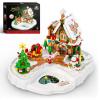 2025 Christmas Gingerbread House Building Set with Magnetic Interactive Base, 656PCS Holiday Village Building Block with Music Toy, Movable Santa, Xmas Tree,Sleigh, Gifts for Adults Kids Girls Boys 6+ view 1