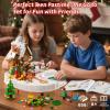 2025 Christmas Gingerbread House Building Set with Magnetic Interactive Base, 656PCS Holiday Village Building Block with Music Toy, Movable Santa, Xmas Tree,Sleigh, Gifts for Adults Kids Girls Boys 6+ view 4