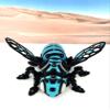 Articulated Cyber Bee, 3D Printed Cyber Bee Magnet Stress Relief Desk Toy Futuristic Interactive - Fridge Magnet - 3D Printed in USA -CB001-GID-BLUE view 1