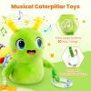 gogonova Baby Musical Caterpillar Toy 0-12 Months, Washable Teething Rattle with 10 Kids Songs, Infant Tummy Time Toy for Newborn Boys Girls (Green) view 4