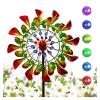 83in Metal Windmill Garden Spinners Solar Powered Glass Ball with Kinetic Outdoor Windmill view 1