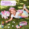 Jeowoqao Unicorn Toys for Girls Age 4-6,Walking Talking Singing Interactive Unicorns with Painting Kit Crafts Toddler Unicornss Dress up, Remote Control Plush Unicorn's Toy for Kids 3-6 view 2