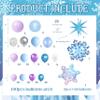 103pcs Winter Wonderland Balloon Garland Arch Kit with Giant 3D Ice Crystal Star & Gradient Snowflake Foils, 18/12/10/5 Inch Metallic Blue Purple Silver Printed Latex for Girls Ice Princess Birthday view 2