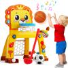 4-in-1 Toddler Basketball Hoop & Soccer Goal and Golf Toys, Interactive Lion Musical Sports Toys with Light for 1 2 3 Year Old Boys Girls, Baby Toy for 12-18 Months, Christmas Birthday Toy Gifts view 1