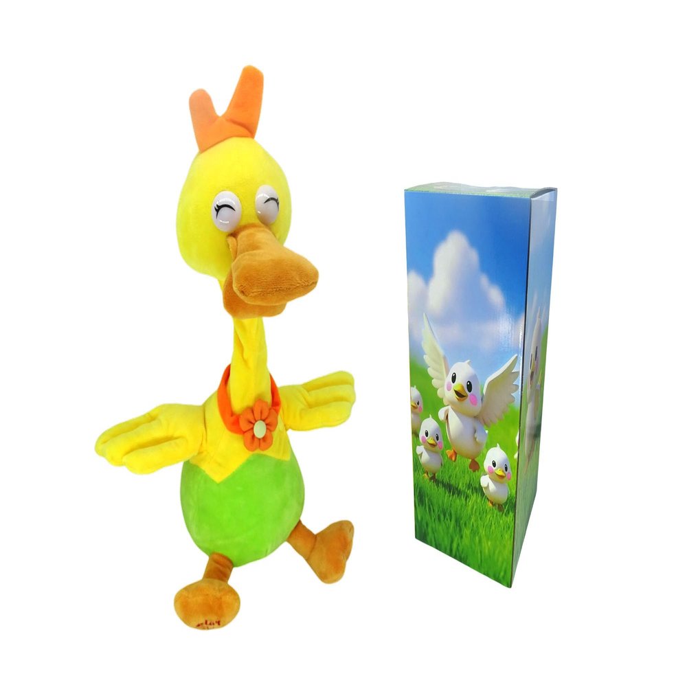 xiulifeifei Talking Repeat Music Song Duck, Plush Toy Duck, Smart Toy Adorable Interactive Toy (Red Headdress)