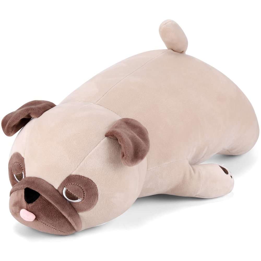 gnomantic Pug Weighted Stuffed Animals - 21 Inch 3.5 Pounds Weighted Plushies Pug - Big Bulldog Plush Stuffed Animals Pillow - Cute Plush Toys Gifts for Kids & Adults