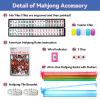 American Mahjong Game Set with Blue Carrying Bag,166 Premium White Tiles (1.2''), All-in-One Color Rack/Pushers, Chips, Wind Indicator, English Manual, Complete Mah jongg, Mahjong Tiles Set (Blue) view 4