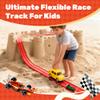 MINDNOOK 16 Ft Flexible Race Car Track Set for Kids, Portable Roll-Up Racetrack with 4 Cars & Suction Cups, Compatible with 1:64 Diecast Toy Cars, Gift for Boys & Girls Ages 3+ view 2