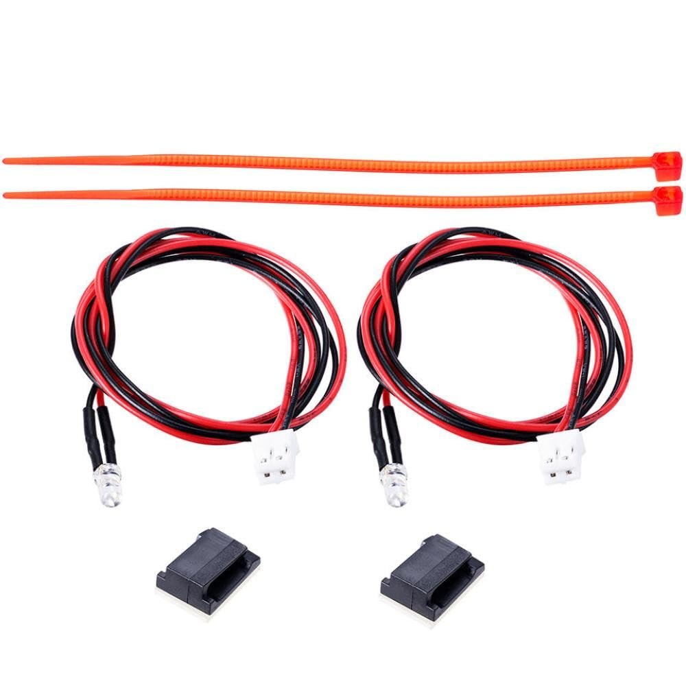 2Pcs PH2 0 Plug 3mm Light Set Compatible with 1 14 Scale RC Trailer Cargo Car Model Upgrade Accessories(Red)