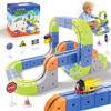 Aotonow 69PCS Electric Magnetic Train Track Sets  DIY Race Car Track Building Kits with Train and Traffic Signs, 3D STEM Toy for Toddlers and Kids, Boys and Girls Ages 3-8, Birthday Gift (Medium) view 1