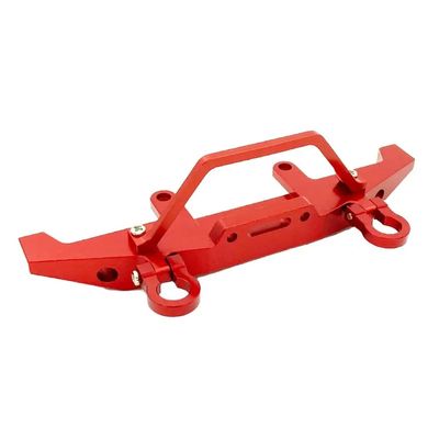 1/16 RC Car Metal Front Bumper with Tow Hook Compatible with C14 C24 C24-1 Models Replacement Parts Accessories(Red)