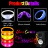 24 Pcs Sound Activated LED Glow Bracelets Light Up Bracelets for Adults Glow in the Dark Bracelets Neon Birthday Party Favors Supplies for Christmas, Halloween, Rave, New Year, Concert (red,yellow,blue,green,orange,white,purple,hot pink) view 3