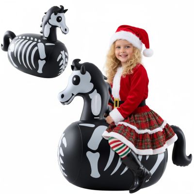 Hiboom 2 Pcs Horse Inflatable Bouncy Toys 51 Inch Large Black Horse Inflatable Hopping Toys Ride On Bouncer Animal Toy for Christmas Girls Boys Hopper Gifts Birthday Party Games Ages 6 and up