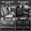 SOUIPA Car Seat Covers 5 Seats Fit for Lexus is 250C 2010-2015,Waterproof Leather Seat Covers,Airbag Compatible,Car Seat Protectors Interior Sets(5PCS with Pillows,Black&Red) view 4