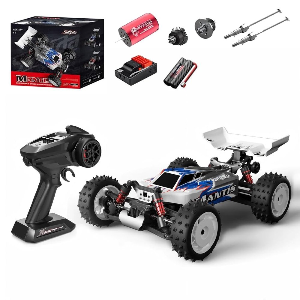 1/16 Scale 4WD RC Off-Road Truck, 70KM/H Brushless Remote Control Car with Full Proportional Steering, All-Metal Bearing Gear Vehicle Model for Hobbyists
