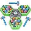 TooLion 3-Player Whack Game Mole for Kids 3-12 Boys Girls - 3 Independent Game Boards,3 Modes with Sound & Light,Safe Educational Pounding Toy,Christmas Birthday Gift for Multi-Kid Families,Green view 1
