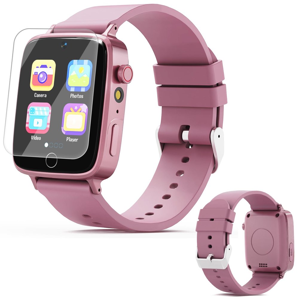 vilicert Kids Games Watch, Smart Kids Watch with 26 Puzzle Games, Touch Screen, Alarm Clock, HD Camera, Toys for Ages 4-12 Years Old, Birthday Gift for Girls(Pink)
