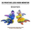 HIAPRIL 4PCS Set of 3D Printed Loch Ness Monster, Cute Loch Ness Monster Toys, 3D Printed Animals, fingertip 3D Printed Toys for Autism and ADHD, Home Office Decoration, Desktop Decoration view 4