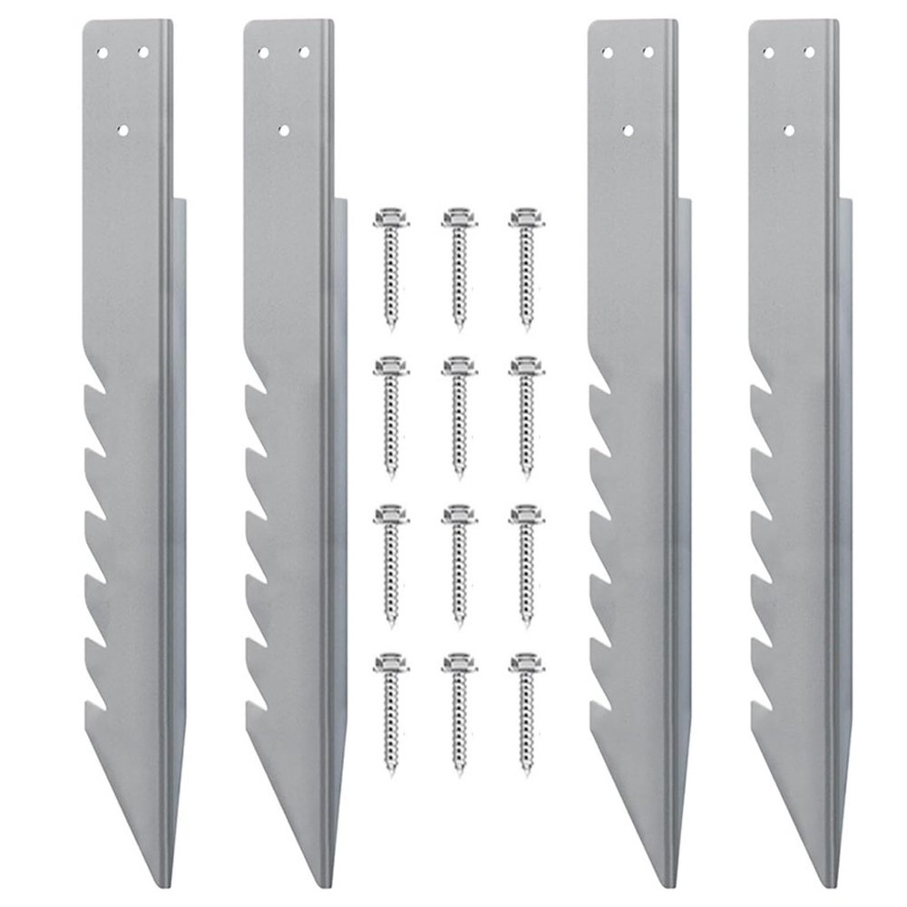 4Pcs Post Anchors Ground Spikes Swing Fixings Windproof Rainproof Swing Ground Anchors for Kids Wooden Playhouse Fence Post Repair