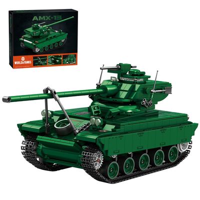 XMBRICDIYY Military Tank Building Blocks, 1:28 Scale AMX-13 Tank MOC DIY Construction Building Blocks for Military Fans, Christmas/Birthday Gift for Adults Teens (1037 Pieces)