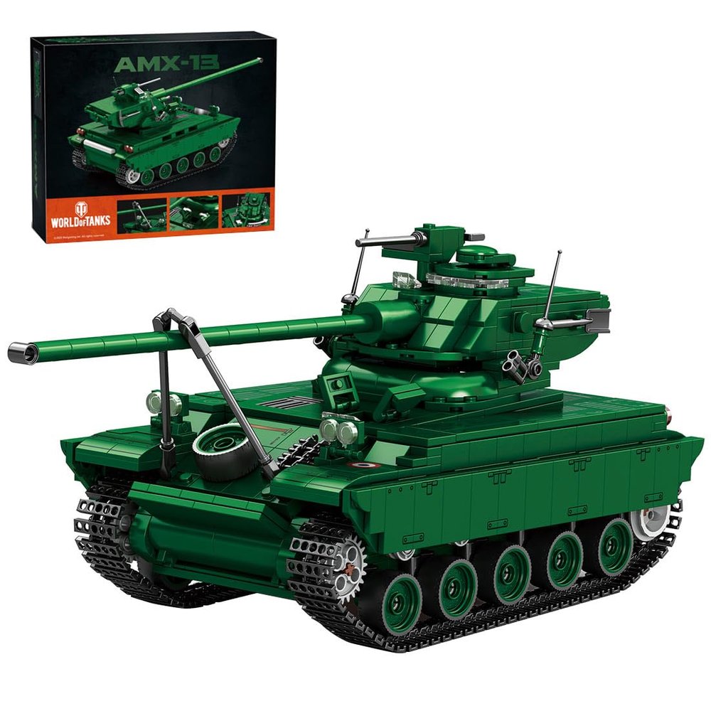 XMBRICDIYY Military Tank Building Blocks, 1:28 Scale AMX-13 Tank MOC DIY Construction Building Blocks for Military Fans, Christmas/Birthday Gift for Adults Teens (1037 Pieces)