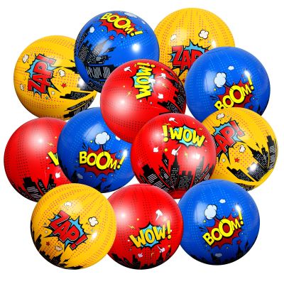 12 Pack Spider Beach Balls Birthday Decorations,7.87inch Blue Red Yellow Spider Hero Inflatable Beach Balls Bulk City Building Summer Swimming Pool Party Favor Gifts for Birthday Party Supplies