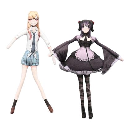 2pcs Kitagawa Marin Plush Shizuku Kuroe Plush Figure Twistable Anime Dress Up Plushies Doll Poseable Funny Cartoon Stuffed Animals Hug Pillow Cushion Sofa Decoration Gifts