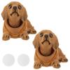 2Pcs Dachshund Bobblehead Bobble Head Dachshund Car Decoration with Chain Heat Resistant Nodding Dog Ornament for Car view 1