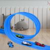 Plastic Flexible Race Car Track for Kids Toy with 20 Suction Cups & 8 Yellow Gasket Compatible with 4 Alloy Diecast 1:64 Cars Toys,13FT Rolls Up Portable Flex Track Racetrack Toy for 3 Up Years Old view 3
