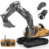 kolegend 3 in 1 Remote Control Excavator Toy 14 Channel RC Excavator Toy for Boys 3-12 with Bucket/Claw/Drill 2.4GHz Full Functional Construction Vehicles Toys Gift for 6 7 8 9 10 Years Old Kids Boys view 1