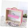 Abaodam Large Capacity Wooden Piggy Bank Decorative Coin Container Stylish Money Jar for Home Desktop Sturdy Savings Box for Boys view 2