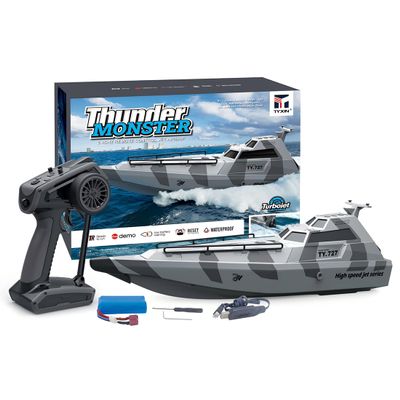 Actualia 20KM/H RC Speedboat for Pool & Lake, 2.4GHz High-Speed Electric Remote Control Boat with 390 Brushed Motor, Fast Summer Water Toy for Hobbyists