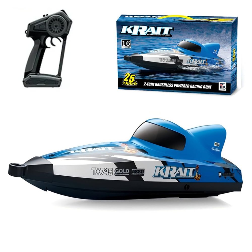 Actualia 25KM/H RC Jet Speedboat for Pool & Lake, 2.4GHz Brushless Electric Remote Control Boat with 1806 Motor, Never-Capsize Summer Water Toy for Hobbyists