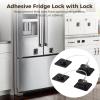 12 PCS Refrigerator Lock with 12 Keys, Adhesive Fridge Locks with Steel Wire, Safety Locks for Freezer, Cabinet, File Drawer, Closet, Kitchen Appliance, Furniture(Black view 4