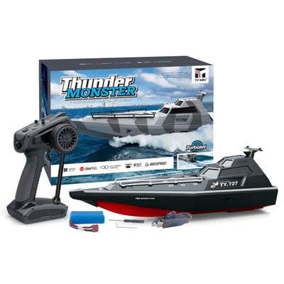 Actualia 20KM/H RC Speedboat for Pool & Lake, 2.4GHz High-Speed Electric Remote Control Boat with 390 Brushed Motor, Fast Summer Water Toy for Hobbyists