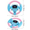 DOITOOL Kids Steering Wheel Toy with Light and Music 2 Pcs Simulated Driving Controllers with Suction Cups Interactive Electric Sound Pretend Play Car Steering Wheel for Early Learning Ages 3 view 3