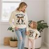 Mommy and Me Outfit Halloween Spooky Print Long Sleeve Crewneck Sweatshirts Romper Matching Fall Clothtes (Toddler, 6-12 Months, Pullover Beige) view 3