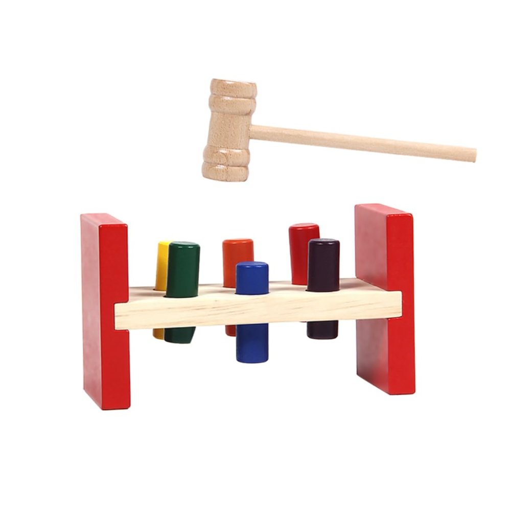 Abaodam Wooden Hammering Early Educational Pounding Plaything for Muscle Training and Intelligence Development Creative Simple Design for Boys and Fun Learning
