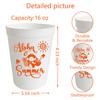 12Pcs Aloha Summer Plastic Cups Tropical Beach Pool Party Drinkware 16oz Drinking Cups for Aloha Summer Birthday Bachelorette Party view 2