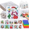 Arrowbash 30 Pack Color Your Own Christmas Jigsaw Puzzles for Kids Stackable Crayons Gift Bag DIY Religious Christmas Craft Paper Puzzle to Draw on view 1