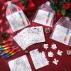 Arrowbash 30 Pack Color Your Own Christmas Jigsaw Puzzles for Kids Stackable Crayons Gift Bag DIY Religious Christmas Craft Paper Puzzle to Draw on view 4