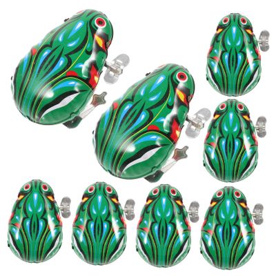 VICASKY 8pcs Wind Up Frog for Educational Clockwork Cartoon Model Playthings Retro Tinplate Frogs for Imagination Development and Room Decoration