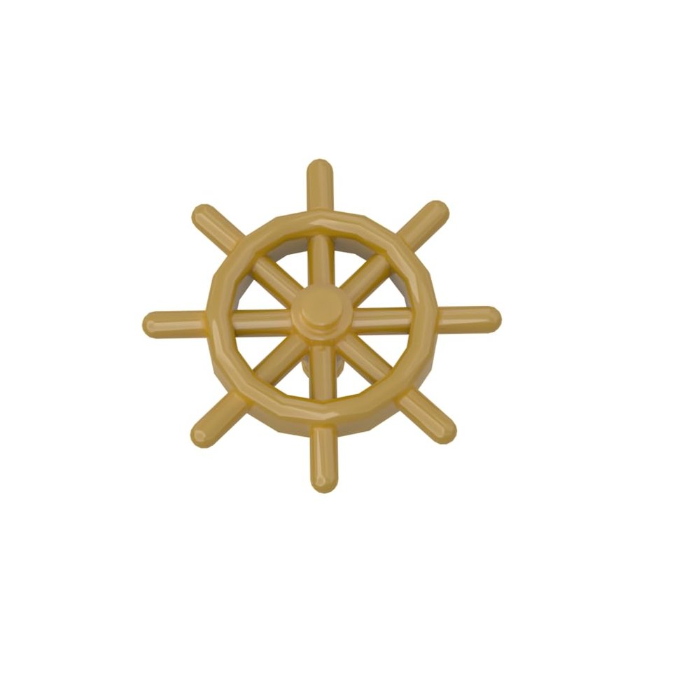 Gobricks GDS-90008 Boat Nautical Rudder, Pearl Gold, 10 pcs Brick Parts