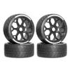4PCS 1/7 RC Buggy Wheels & Tires Compatible with Arrma Infraction 6S 17mm Wheel Hex Pre-glued for Arrma Infraction 6S RC Off Road Car-Infraction-Black view 1