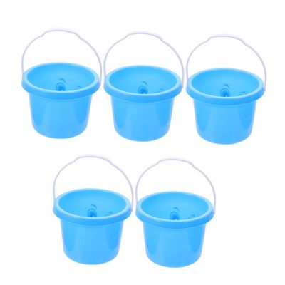 Abaodam 5Pcs Sand Buckets for Beach Fun Material Comfortable Handle Creative Sand Pail for Kindergarten Play Sky Blue