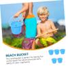 Abaodam 5Pcs Sand Buckets for Beach Fun Material Comfortable Handle Creative Sand Pail for Kindergarten Play Sky Blue view 4