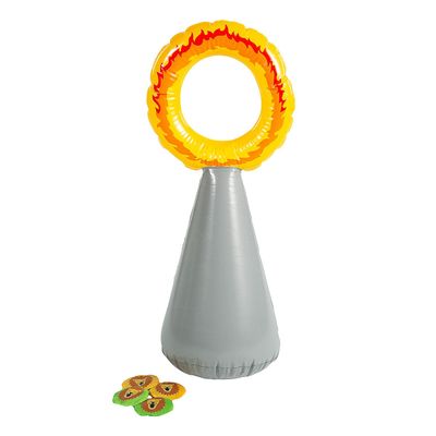 13 1/2" x 36" Inflatable Carnival Fire Hoop & Lions Bean Bag Toss Game  5 pieces