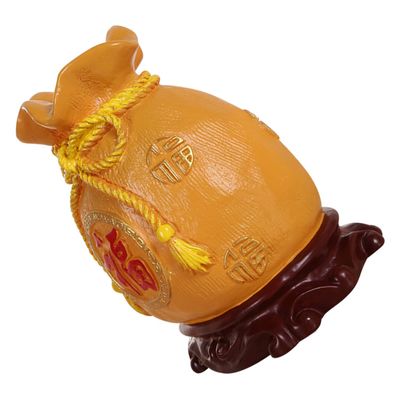 Abaodam Resin Lucky Bag Piggy Bank Coin Jar Sturdy Chinese Year Money Container Saving Pot Decorative Feng Shui Money Bag