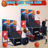 Arcade Basketball Game Set for Kids 2 Players Competition, Boy Toys Basketball Hoop with 5 Balls for 3-12 Years Old, Adjustable Height w/Pump&Storage Net for Kids Indoor Outdoor Play view 2
