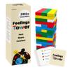 Feelings Tower Therapy Game for Kids & Teens  Emotion Regulation Stacking Blocks with Conversation Cards, 208 CBT Questions for Therapeutic Learning, Educational Play, Connection and Social Skills view 1